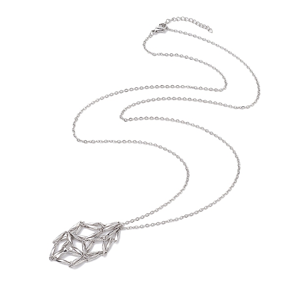 

PandaHall Crystal Stone Cage Pendant Necklaces, 304 Stainless Steel Cable Chain Necklaces, Stainless Steel Color, 29.33 inch(74.5cm) 304...