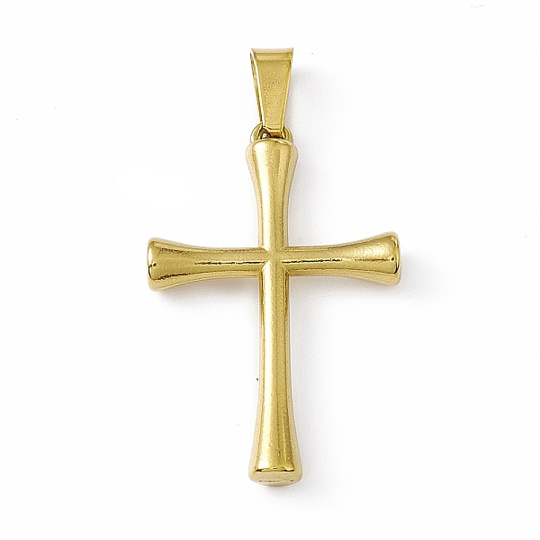 

PandaHall Vacuum Plating 304 Stainless Steel Pendants, Religion Cross Charms, Golden, 26.5x17.5x3.5mm, Hole: 6x3mm 304 Stainless Steel Cross