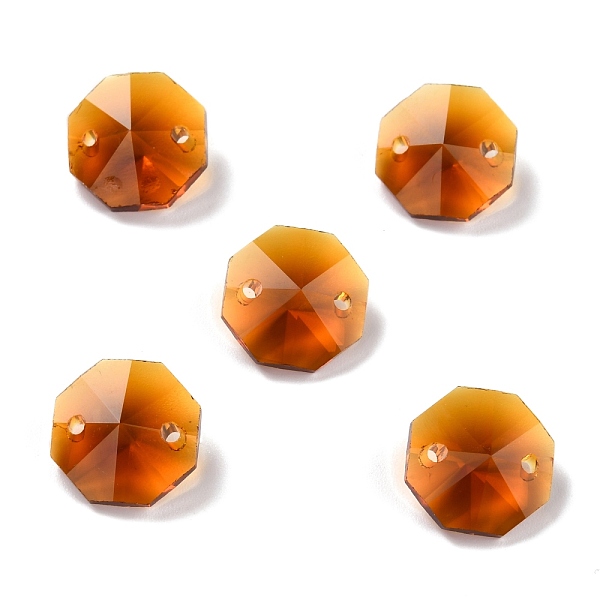 

PandaHall Electroplate Glass Links Connectors, Faceted, for Chandelier Prism Beads Chain, DIY Craft Jewelry Decoration, Octagon, Chocolate..., Brown
