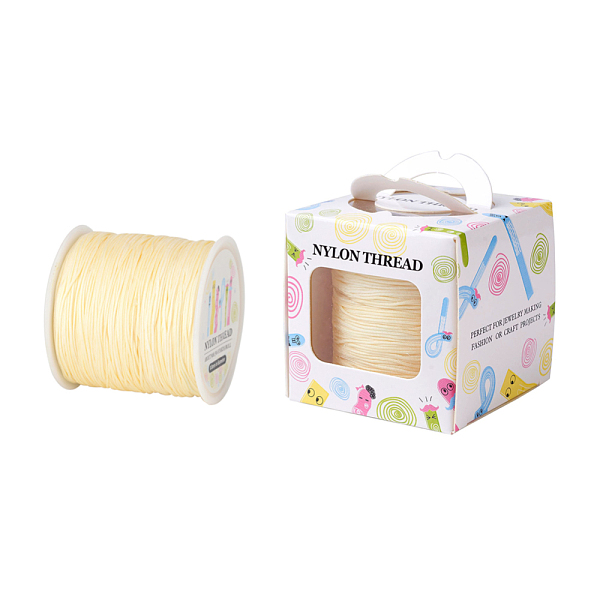 

PandaHall Nylon Thread, Lemon Chiffon, 0.8mm, about 98.43yards/roll(90m/roll) Nylon Yellow
