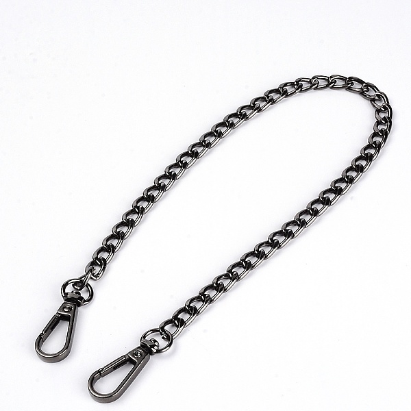 

PandaHall Iron Bag Strap, with Clasps, for Bag Straps Replacement Accessories, Gunmetal, 410mm, Links: 12x8x2mm, Clasp: 38x13.5x5mm Iron