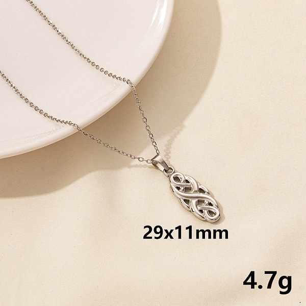 

PandaHall 304 Stainless Steel Knot Pendant Necklaces, Cable Chain Necklaces Stainless Steel Others