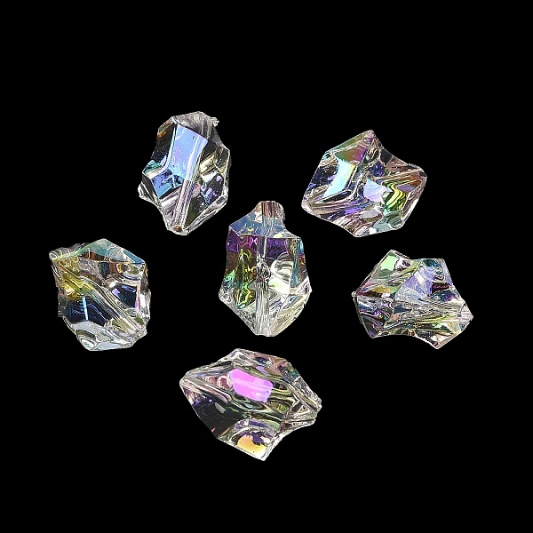 

PandaHall Transparent Acrylic Beads, UV Plated Iridescent, Nuggest, Clear, 20x15x12mm, Hole: 1.6mm Acrylic Nuggets Clear