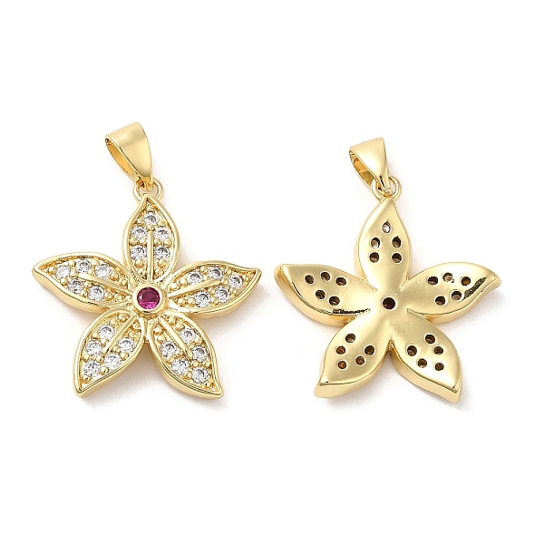

PandaHall Brass Micro Pave Cubic Zirconia Pendants, Lead Free & Cadmium Free, Flower Charms, Real 18K Gold Plated, 23x22x3.5mm, Hole: 6x3mm..., Clear