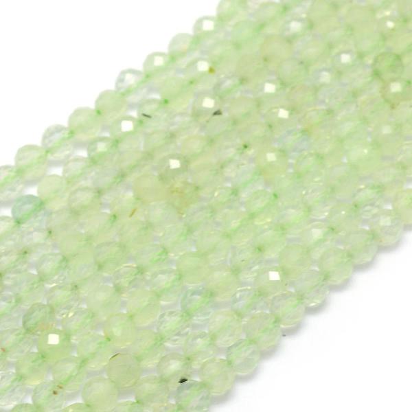 

PandaHall Natural Prehnite Beads Strands, Faceted, Round, 4mm, Hole: 1mm, about 90pcs/strand, 15.35 inch(39cm) Prehnite Round