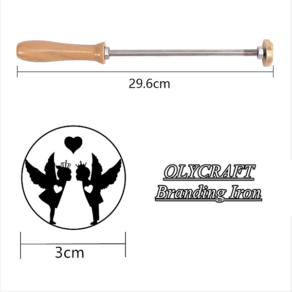 

PandaHall Stamping Embossing Soldering Brass with Stamp, for Cake/Wood, Angel & Fairy Pattern, 30mm Brass Angel & Fairy