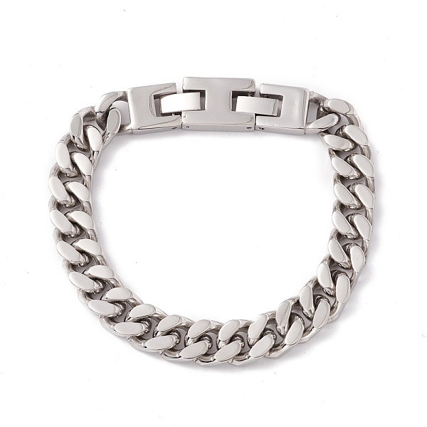 

PandaHall 304 Stainless Steel Chunky Curb Chains Bracelet for Men Women, Stainless Steel Color, 8-7/8 inch(22.5cm) 304 Stainless Steel