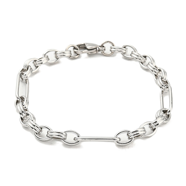 

PandaHall 304 Stainless Steel Figaro Chain Bracelet, Stainless Steel Color, 8 inch(20.4cm) 304 Stainless Steel