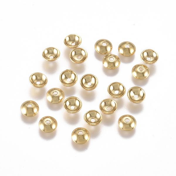 

PandaHall 304 Stainless Steel Bead Caps, Apetalous, Golden, 4x1.5mm, Hole: 0.8mm 304 Stainless Steel