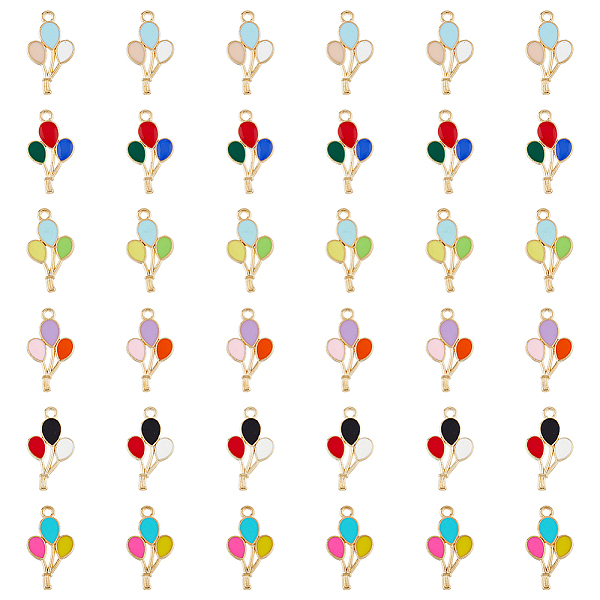 

PandaHall SUPERFINDINGS 60Pcs 6 Colors Alloy Enamel Pendants, Balloon Charms, Mixed Color, 23.5x13x1.5mm, Hole: 1.8mm, 10pcs/color..., Multicolor