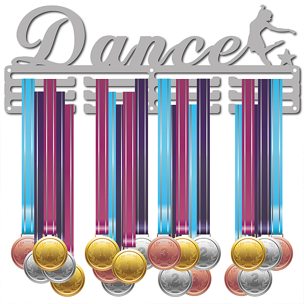 

PandaHall Fashion Iron Medal Hanger Holder Display Wall Rack, with Screws, Word Dance, Dancer Pattern, 147x400mm Iron Human