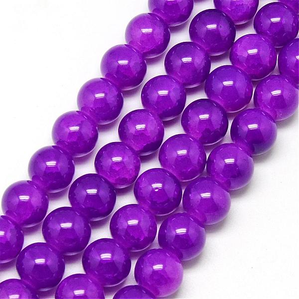 

PandaHall Baking Painted Crackle Glass Bead Strands, Round, Blue Violet, 8mm, Hole: 1.3~1.6mm, about 100pcs/strand, 31.4 inch Glass Round..., Purple