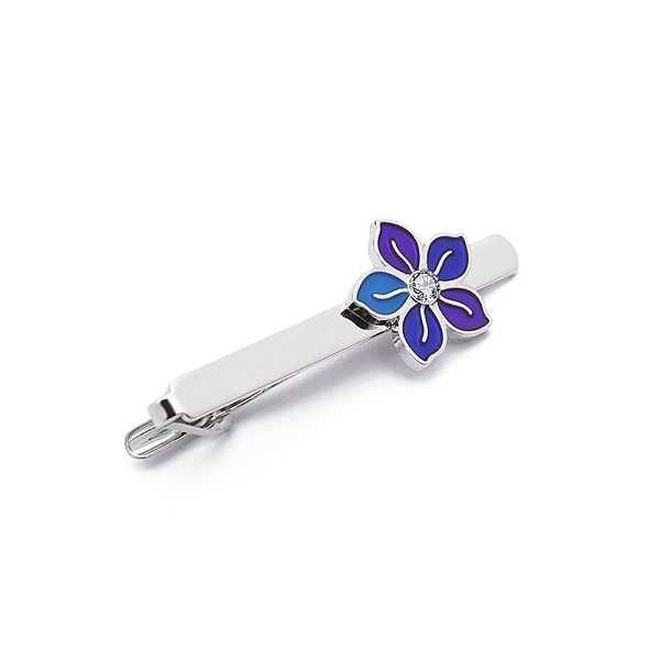 

PandaHall Flower Brass Enamel Tie Clips for Women Men, Platinum, 64mm Brass Flower