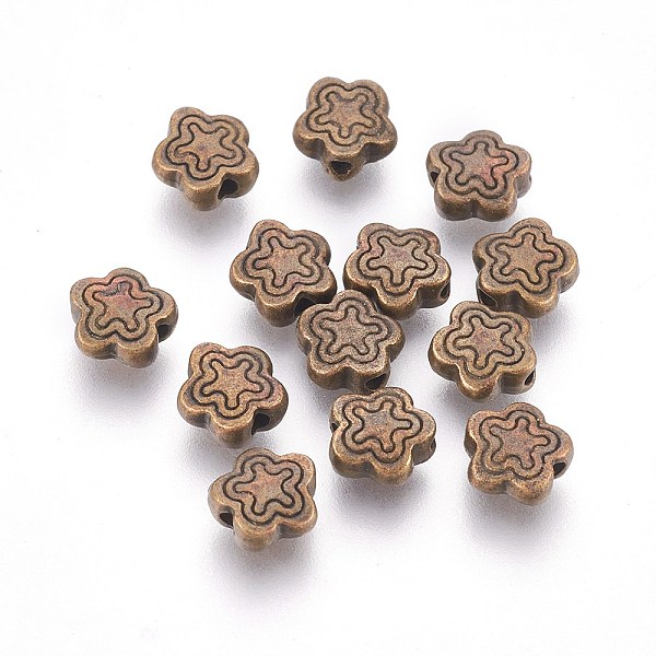 PandaHall Tibetan Style Alloy Beads, Lead Free & Nickel Free & Cadmium Free, Antique Bronze Color, Flower, Great for Mother's Day Gifts...