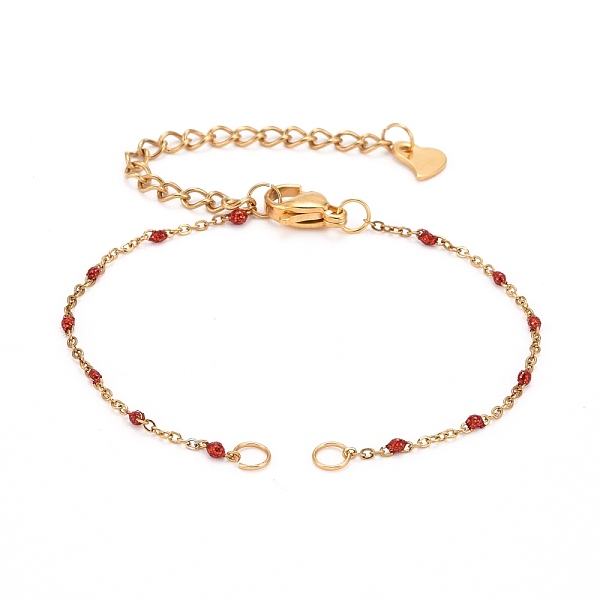 

PandaHall Enamel Bracelet Makings, with 304 Stainless Steel Beaded Chain & Lobster Claw Clasps & Chain Extenders & Charms, Mixed Color..., Multicolor