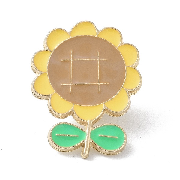 

PandaHall Sunflower Enamel Pin, Cute Alloy Enamel Brooch Pin for Clothes Bags, Golden, Brown, 28.5x22.5x10mm, Pin: 1mm Alloy+Enamel Brown