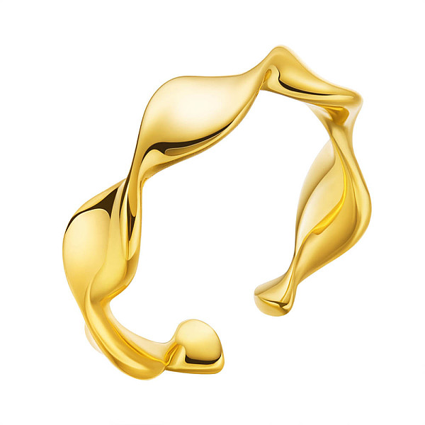 

PandaHall SHEGRACE Adjustable 925 Sterling Silver Cuff Rings, Open Rings, Twisted, Golden, US Size 6, Inner Diameter: 17mm Sterling Silver