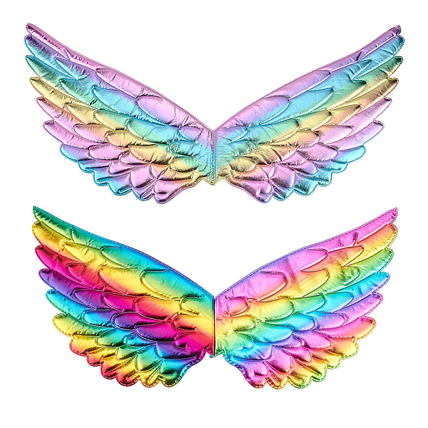 

PandaHall Arricraft 2 Pcs Angel Wings, Colorful Cloth Sponge Relief Feather Wings with Elastic Angel Wings Adjustable Creative Dress Up..., Multicolor