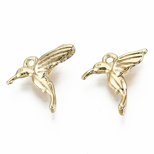 

PandaHall Brass Pendants, Nickel Free, Bird, Real 18K Gold Plated, 16x17x5mm, Hole: 1.2mm Brass Bird