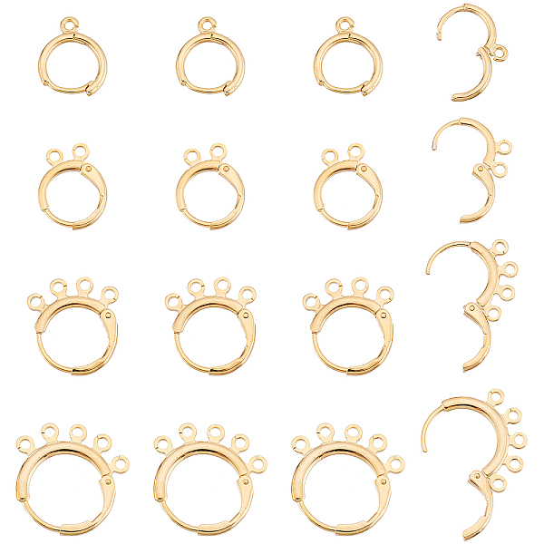 

PandaHall SUPERFINDINGS 40Pcs 4 Style Brass Leverback Earring Findings Brass Huggie Hoop Earrings Real 24K Gold Plated Earring Hooks for...
