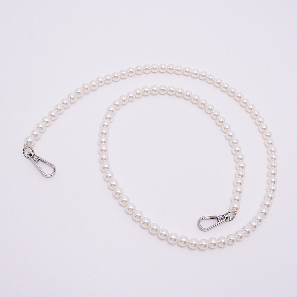 

PandaHall White Acrylic Round Beads Bag Handles, with Zinc Alloy Swivel Clasps and Steel Wire, for Bag Replacement Accessories, Platinum...