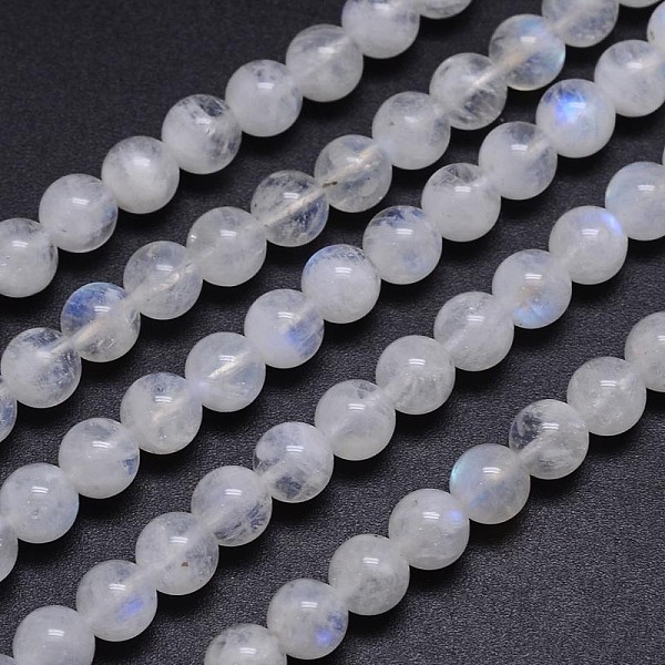 

PandaHall Natural Rainbow Moonstone Round Bead Strands, Grade AA, 6mm, Hole: 1mm, about 60~65pcs/strand, 15.5 inch Rainbow Moonstone Round