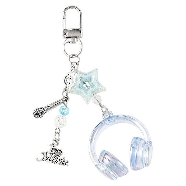 Décorations pendentifs en résine et alliage pour casque audio