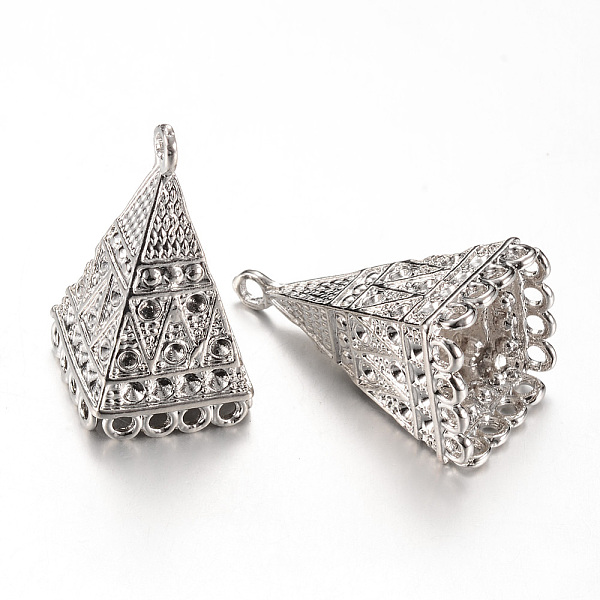 

PandaHall Alloy Pendant Bail Rhinestone Settings, Tassel Cap Bail, Pyramid, Cadmium Free & Lead Free, Platinum, Fit for 1.5~2mm rhinestone...