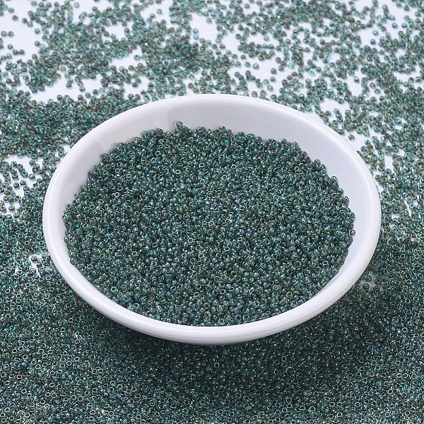 

PandaHall MIYUKI Round Rocailles Beads, Japanese Seed Beads, 11/0, (RR4506) Transparent Sea Foam Picasso, 11/0, 2x1.3mm, Hole: 0.8mm, about..., Cyan