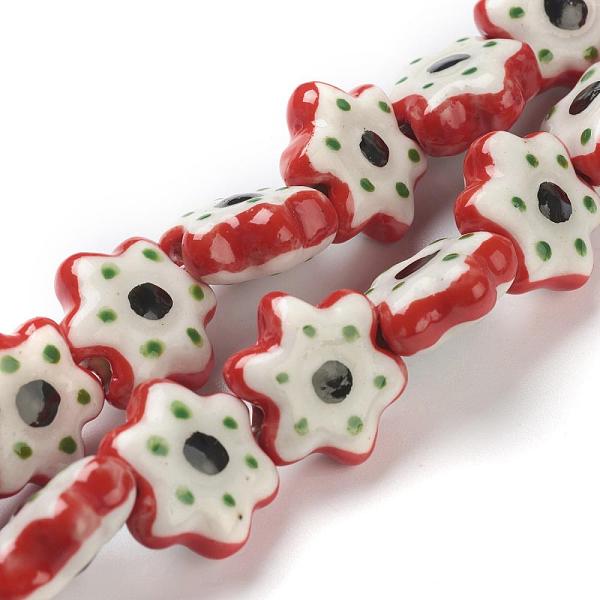 

PandaHall Handmade Porcelain Flower Beads Strands, Red, 15.5x15.5x7mm, Hole: 2mm, about 20pcs/strand, 11.42 inch(29cm) Porcelain Flower Red