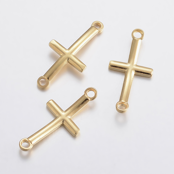 

PandaHall 304 Stainless Steel Links connectors, Cross, Golden, 30x14x2mm, Hole: 2mm 304 Stainless Steel Cross