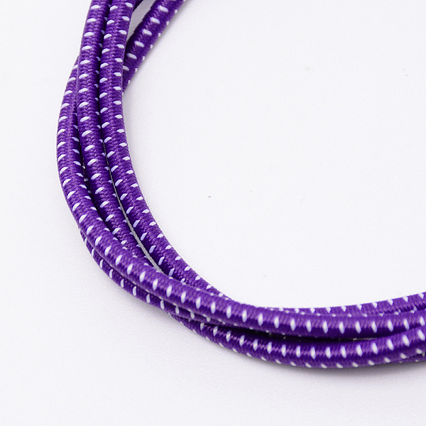 

PandaHall Polyester Latex Elastic Cord Shoelace, with Plastic Spring Cord Locks, Indigo, 2.7mm Polyester Others Purple