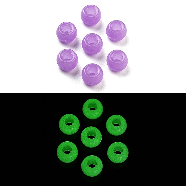 

PandaHall Luminous Acrylic Beads, Glow in the Dark, Round, Medium Orchid, 9x6mm, Hole: 4mm, about 1851pcs/500g Acrylic Round