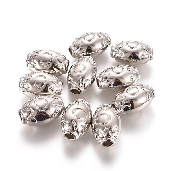 

PandaHall CCB Plastic Beads, Oval, Platinum, 22x12mm, Hole: 5mm Plastic Oval