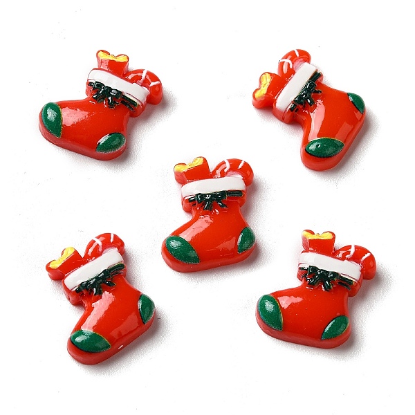

PandaHall Christmas Opaque Resin Cabochons, Christmas Socking, Red, 19x18x6mm Resin Christmas Socking Red