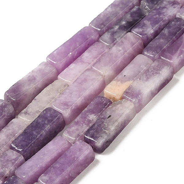 

PandaHall Natural Lepidolite/Purple Mica Stone Beads Strands, Rectangle, 13~14x4~4.5x4~4.5mm, Hole: 1.2mm, about 28pcs/strand, 15.08''...