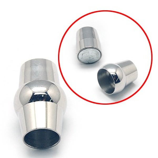

PandaHall 304 Stainless Steel Magnetic Clasps with Glue-in Ends, Oval, Stainless Steel Color, 15.5x10mm 304 Stainless Steel Oval
