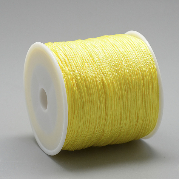 

PandaHall Nylon Thread, Chinese Knotting Cord, Yellow, 0.8mm, about 109.36 yards(100m)/roll Nylon Yellow