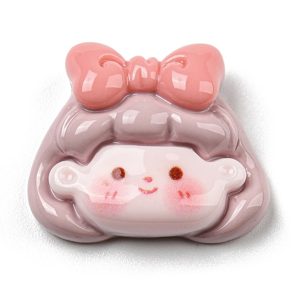 

PandaHall Cute Cartoon Girl Theme Opaque Resin Cabochons, Jewelry Making, Human, 17.5x21x7.5mm Resin Human