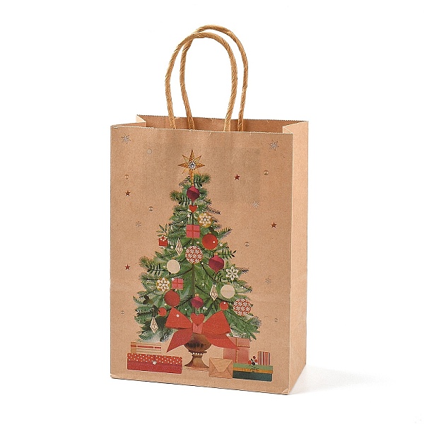 

PandaHall Christmas Theme Printed Kraft Paper Bags with Handles, Rectangle Gift Bags, Shopping Bags, Christmas Tree, 20.7x15x0.8cm Paper...