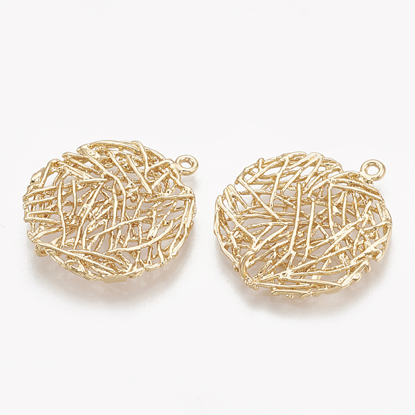 

PandaHall Brass Links connectors, Real 18K Gold Plated, Flat Round, 22.5x20x1.5mm, Hole: 1mm Brass Flat Round