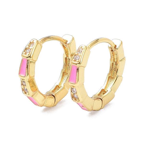 

PandaHall Brass Micro Pave Cubic Zirconia Hoop Earrings, with Enamel, Real 18K Gold Plated, Cadmium Free & Lead Free, Mixed Color..., Multicolor
