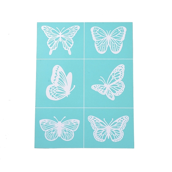 

PandaHall OLYCRAFT Self-Adhesive Silk Screen Printing Stencil Reusable 6 Butterfly Patterns Stencils for Painting on Wood Fabric T-Shirt..., Green