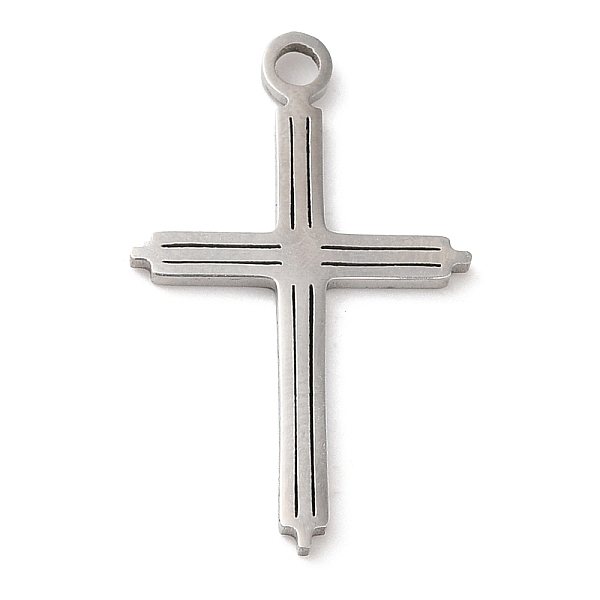 

PandaHall 201 Stainless Steel Pendants, Cross Charm, Stainless Steel Color, 22x14x1.5mm, Hole: 1.6mm 201 Stainless Steel Cross