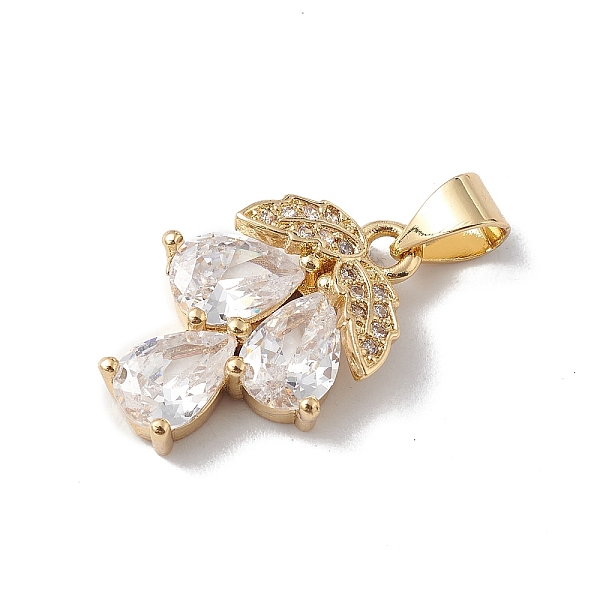 

PandaHall Rack Plating Brass Cubic Zirconia Pendants, Lead Free & Cadmium Free, Long-Lasting Plated, Real 18K Gold Plated, Grape Charm..., Clear