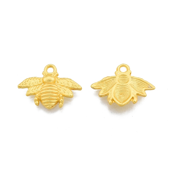 

PandaHall Alloy Pendants, Bee Charms, Matte Gold Color, 16x21x3mm, Hole: 2mm Alloy Bees
