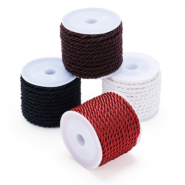 4 Rolls 4 Colors Polyester Cord