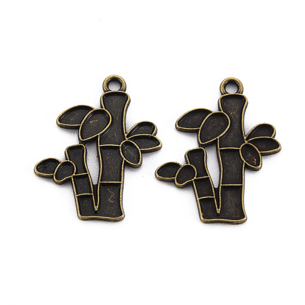 

PandaHall Tibetan Style Alloy Pendant Enamel Settings, Cadmium Free & Lead Free, Bamboo, Antique Bronze, 27x21.5x1mm, Hole: 1.8mm Alloy...