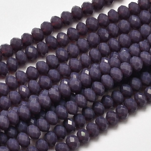 

PandaHall Faceted Rondelle Glass Beads Strands, Dark Slate Blue, 3.5x2mm, Hole: 0.5mm, about 148pcs/strand, 14.9 inch Glass Rondelle Blue