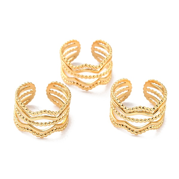 

PandaHall Ion Plating(IP) 304 Stainless Steel Finger Rings, Cuff Rings, Long-Lasting Plated, Golden, US Size 7 3/4(17.9mm), 10~12mm 304...